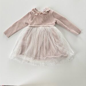 The White Company Blush and White Formal Kids Dress